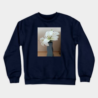 A white lily Crewneck Sweatshirt